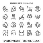 corona virus  bold line icons.... | Shutterstock .eps vector #1805870656