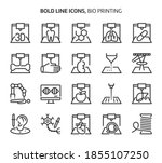 bio printing  bold line icons.... | Shutterstock .eps vector #1855107250