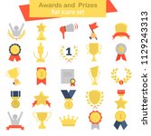 different awards and prizes... | Shutterstock .eps vector #1129243313