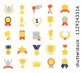 different awards and prizes... | Shutterstock .eps vector #1129243316
