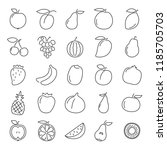 fruits line icons set | Shutterstock .eps vector #1185705703