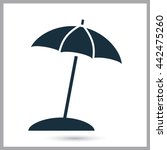 Beach Umbrella Icon On The...