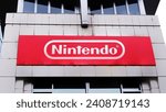 Small photo of Jakarta - January 04,2024: Nintendo Co. Ltd. simply known as Nintendo logo seen on billboard. is a Japanese multinational video game company headquartered in Kyoto.