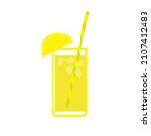 a glass of fresh lemon juice... | Shutterstock .eps vector #2107412483