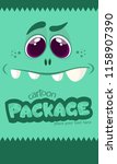 cartoon monster face. vector... | Shutterstock .eps vector #1158907390