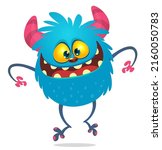 funny cartoon smiling monster... | Shutterstock .eps vector #2160050783