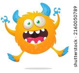 funny cartoon smiling monster... | Shutterstock .eps vector #2160050789