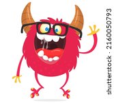 funny cartoon monster wearing... | Shutterstock .eps vector #2160050793