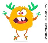 angry cartoon monster creature. ... | Shutterstock .eps vector #2160050799