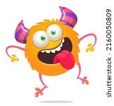 funny cartoon smiling monster... | Shutterstock .eps vector #2160050809