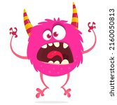 angry cartoon monster creature. ... | Shutterstock .eps vector #2160050813
