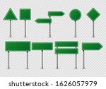 green vector road traffic signs.... | Shutterstock .eps vector #1626057979