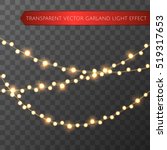 yellow christmas lights... | Shutterstock .eps vector #519317653