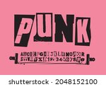 punk typography vector alphabet ... | Shutterstock .eps vector #2048152100
