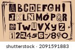 punk typography vector alphabet ... | Shutterstock .eps vector #2091591883