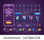 set of icons and buttons for 2d ... | Shutterstock .eps vector #1673861536