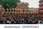 Small photo of THRISSUR, INDIA - MAY 12 : Elephants stand in line for procession at Thrissur Pooram on May 5, 2017 in Thrissur, India. Thrissur Pooram is the most popular elephant festival in India.