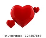 isolated 3d render hearts | Shutterstock . vector #124307869