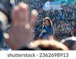 Small photo of Avellaneda, Buenos Aires, Argentina; 06-20-2017: Speech by Cristina Fernandez de Kirchner at the Julio H. Grondona Stadium in Arsenal, presenting the Unidad Ciudadana party.