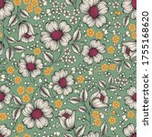 seamless flower  pattern on... | Shutterstock .eps vector #1755168620