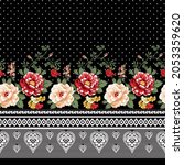 textile flower border pattern... | Shutterstock .eps vector #2053359620