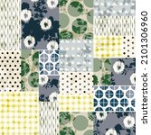 Watercolor Patchwork Pattern On ...