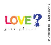 love word hand drawn lettering... | Shutterstock .eps vector #1305986443