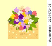 bouquet of spring flowers... | Shutterstock .eps vector #2124472403