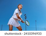 Tennis player woman with racket ...