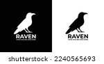 Raven Logo Set Design Vector