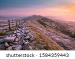 A frosty Autumn morning on Mam Tor, Derbyshire, Peak District