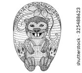 zentangle stylized beaver.... | Shutterstock .eps vector #325488623