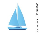 Sailboat Or Sailing Yacht Boat...