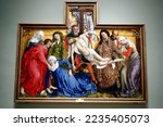 Small photo of Prado museum. The descent from the cross. Rogier vand de Weyden. 15 th century. Madrid. Spain. 10-27-2021