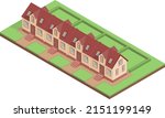 Isometric Townhouse Of Four...