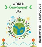world environment day.... | Shutterstock .eps vector #2153922103