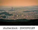 Cheonan city center from Heukseongsan Mountain.

