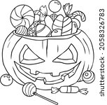 pumpkin trick or treat  ... | Shutterstock .eps vector #2058326783