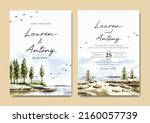 watercolor wedding invitation... | Shutterstock .eps vector #2160057739