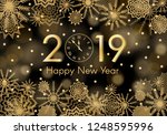 golden new year 2019 concept.... | Shutterstock . vector #1248595996