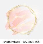 gold shiny glowing round frame... | Shutterstock .eps vector #1276828456
