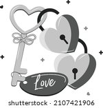 valentine design black white... | Shutterstock .eps vector #2107421906