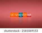 Small photo of the word "avert" made up of cubes