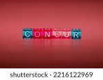 Small photo of the word "concur" made up of cubes
