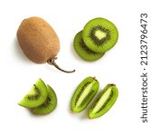 Kiwi  Kiwifruits Isolated....