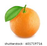 Orange with leaf isolated on...