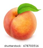 Peach with leaf isolated on...