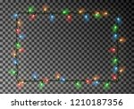 christmas lights border vector  ... | Shutterstock .eps vector #1210187356