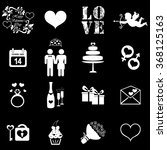 valentine day love icons set... | Shutterstock .eps vector #368125163
