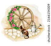 Illustration Of Wooden Wheel...